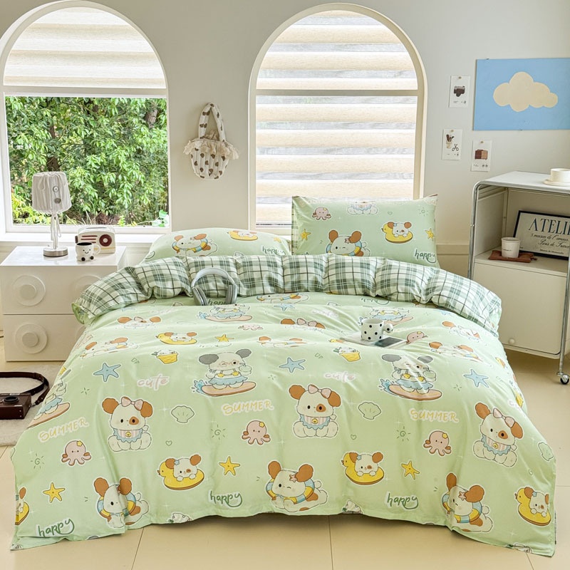 Cartoon Four-Piece Set Fresh Autumn and Winter Single Student Dormitory Bedding Sheet Three-Piece Set Single Quilt Cover - Bild 30