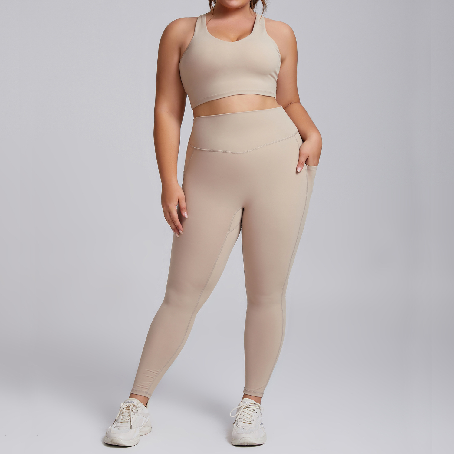 Yoga suit set women's high-end tight fitting sportswear two-piece set - Bild 6