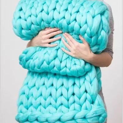 Nordic Chunky Knit Blanket Handmade Crochet Throw Knitted Blanket Sofa Blanket Oversized Woolen Blanket - Bild 23