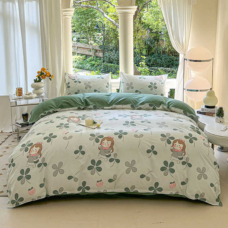 Cartoon Four-Piece Set Fresh Autumn and Winter Single Student Dormitory Bedding Sheet Three-Piece Set Single Quilt Cover - Bild 15