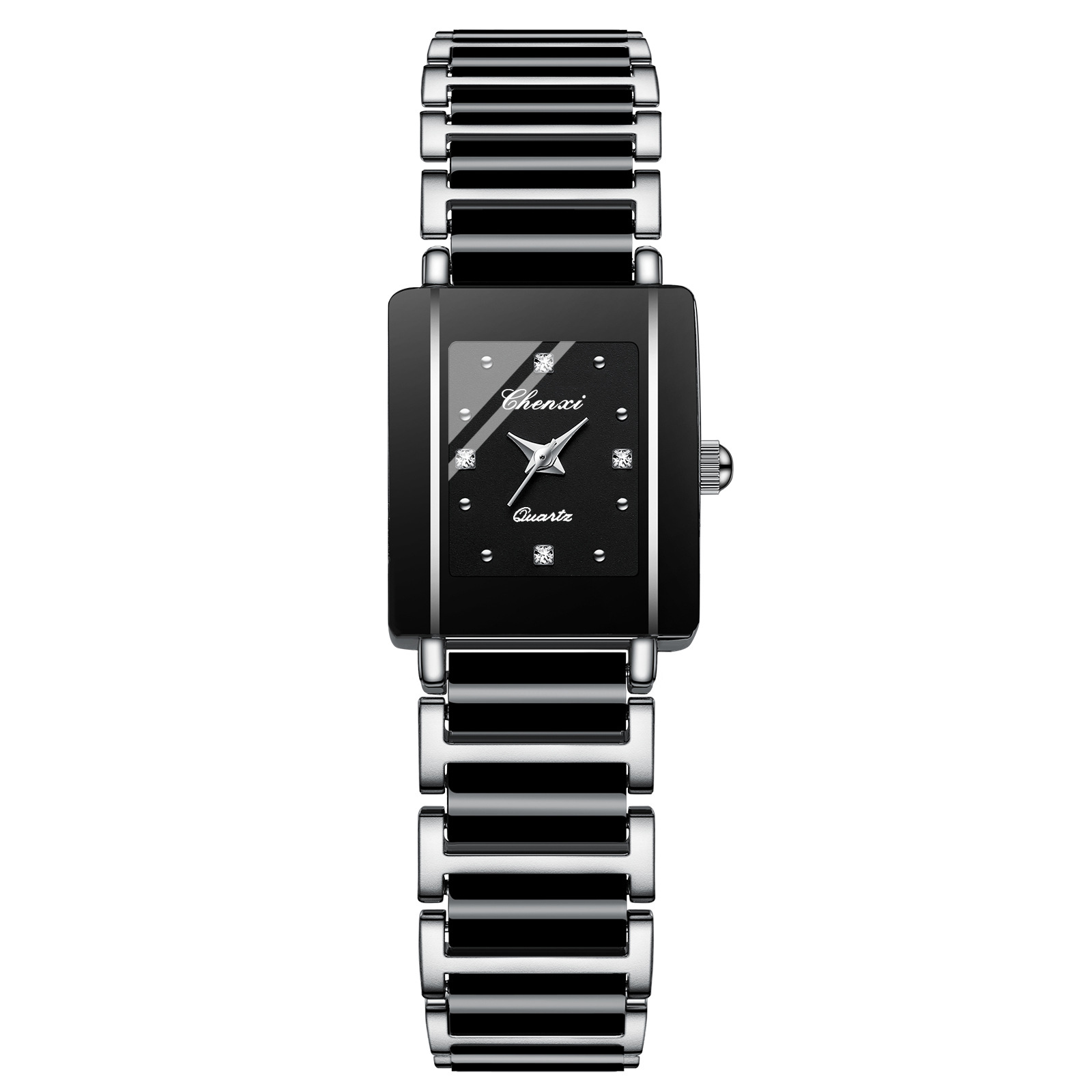 Square Couple Watch for Women and Men Ceramic Quartz Watch - Bild 6