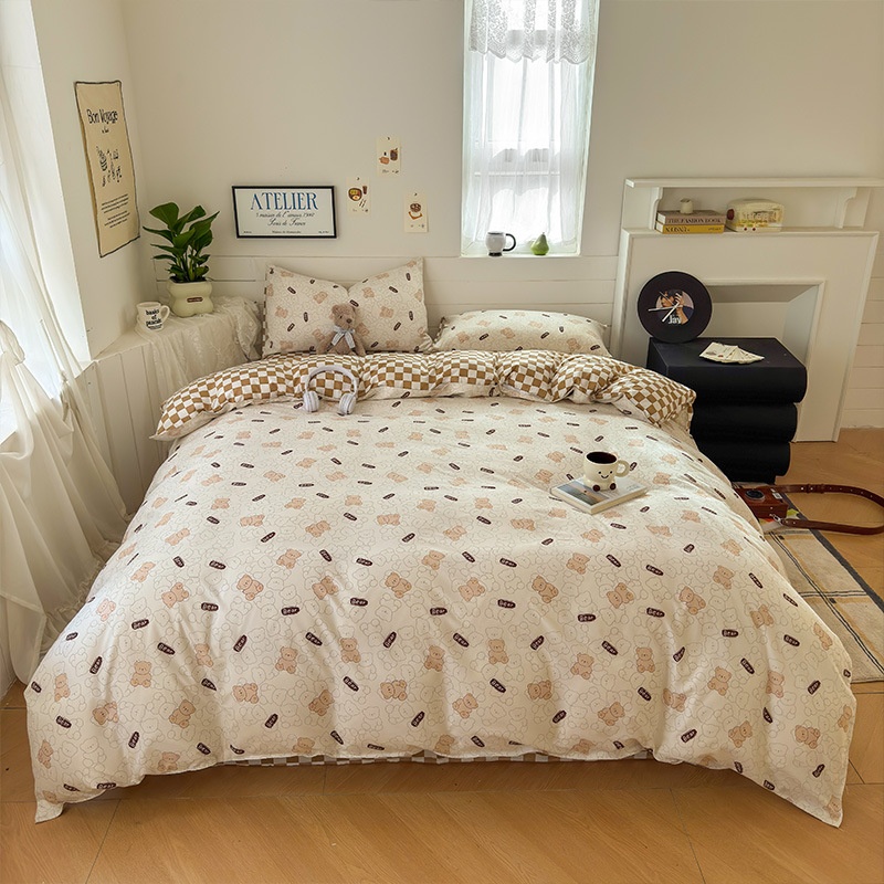 Cartoon Four-Piece Set Fresh Autumn and Winter Single Student Dormitory Bedding Sheet Three-Piece Set Single Quilt Cover - Bild 23