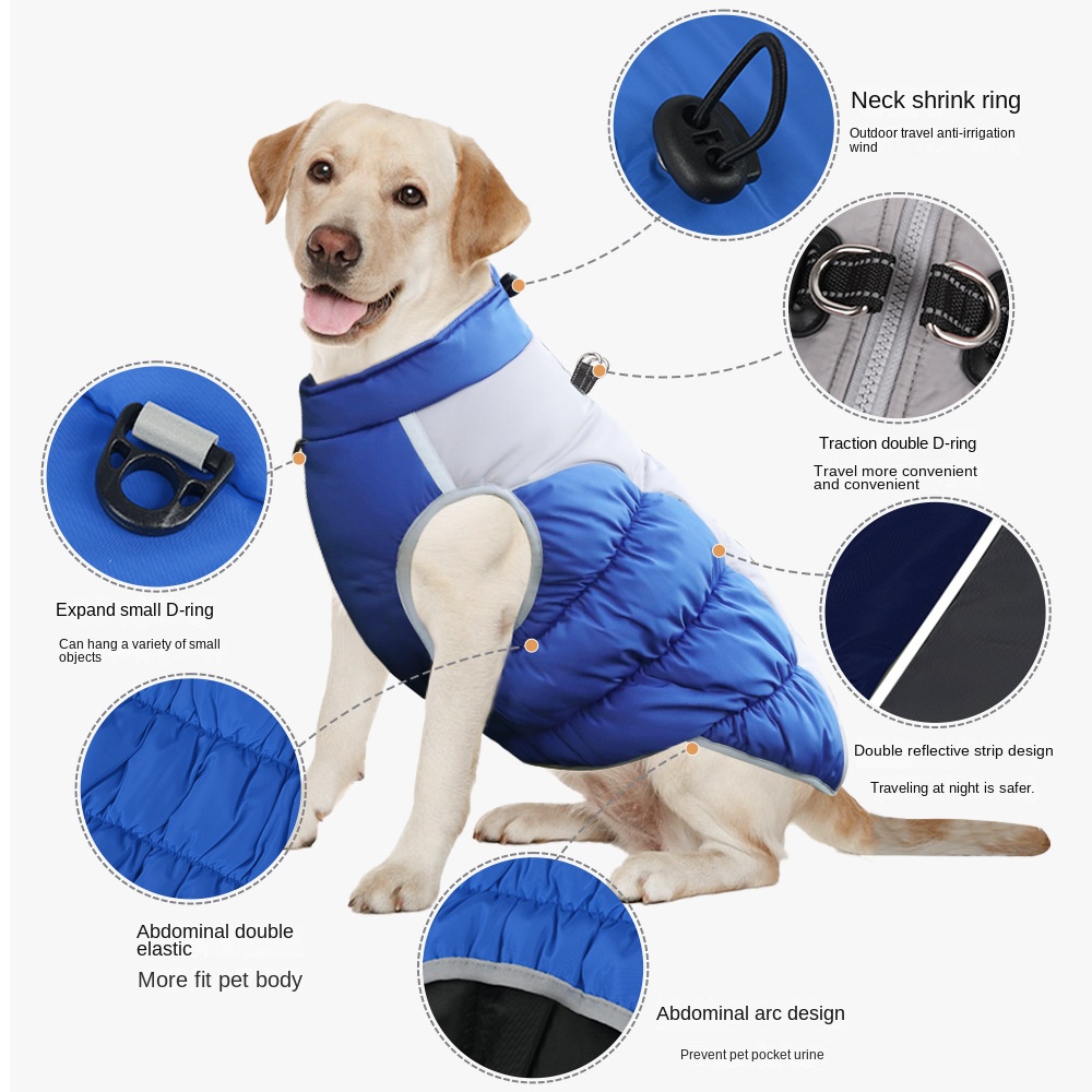 Winter Pet Cotton Coat Thick Warm Dog Clothing Comfortable Reflective Pet Clothing Wholesale Manufacturer - Bild 2