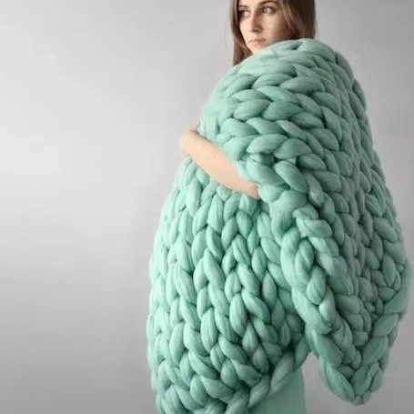 Nordic Chunky Knit Blanket Handmade Crochet Throw Knitted Blanket Sofa Blanket Oversized Woolen Blanket - Bild 20