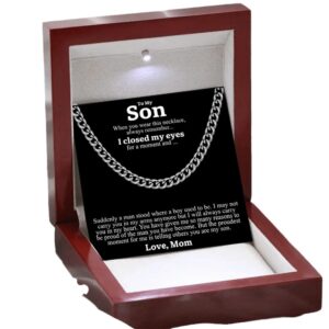 Stainless Steel Necklace Men Titanium Cuban Chain Polished Round Hip Hop Fashion Jewelry