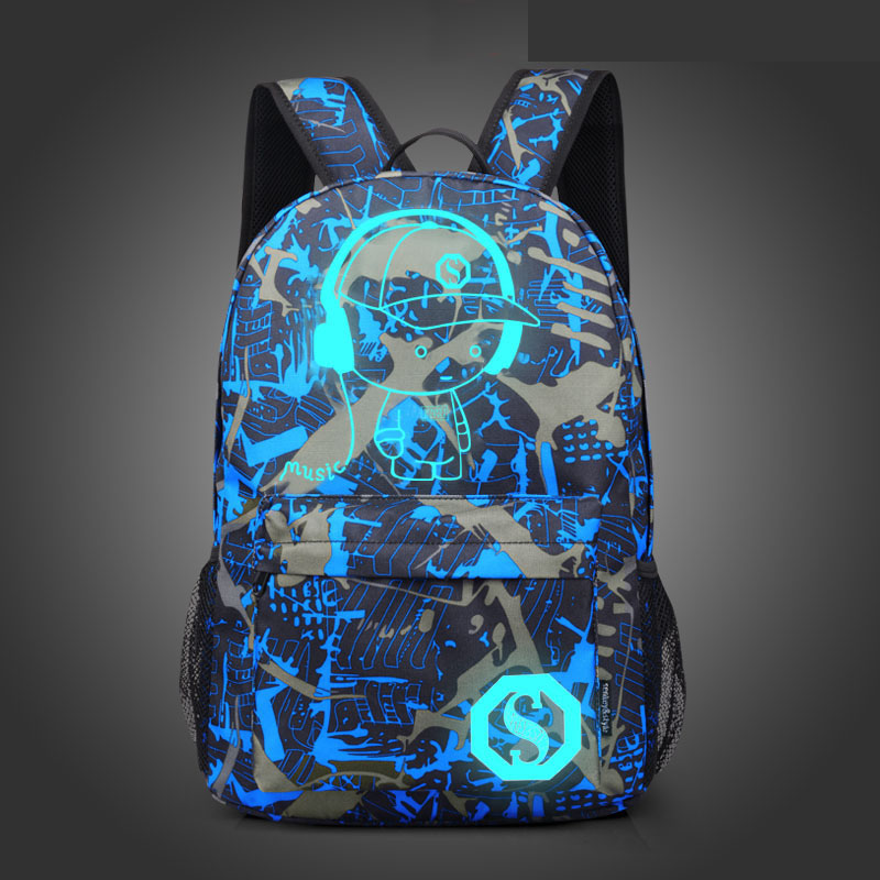 Starry Night Light Children's Backpack Oxford Cloth Print Backpack Middle School Girls' School Bag - Bild 6
