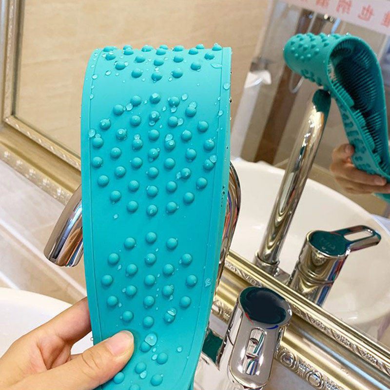 Hot Body Wash Silicone Body Scrubber Belt Double Side Shower Exfoliating Belt Removes Bath Towel - Bild 6