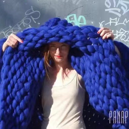 Nordic Chunky Knit Blanket Handmade Crochet Throw Knitted Blanket Sofa Blanket Oversized Woolen Blanket - Bild 28