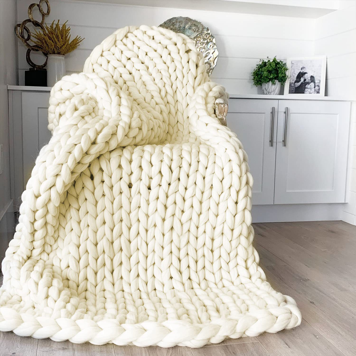 Nordic Chunky Knit Blanket Handmade Crochet Throw Knitted Blanket Sofa Blanket Oversized Woolen Blanket - Bild 26