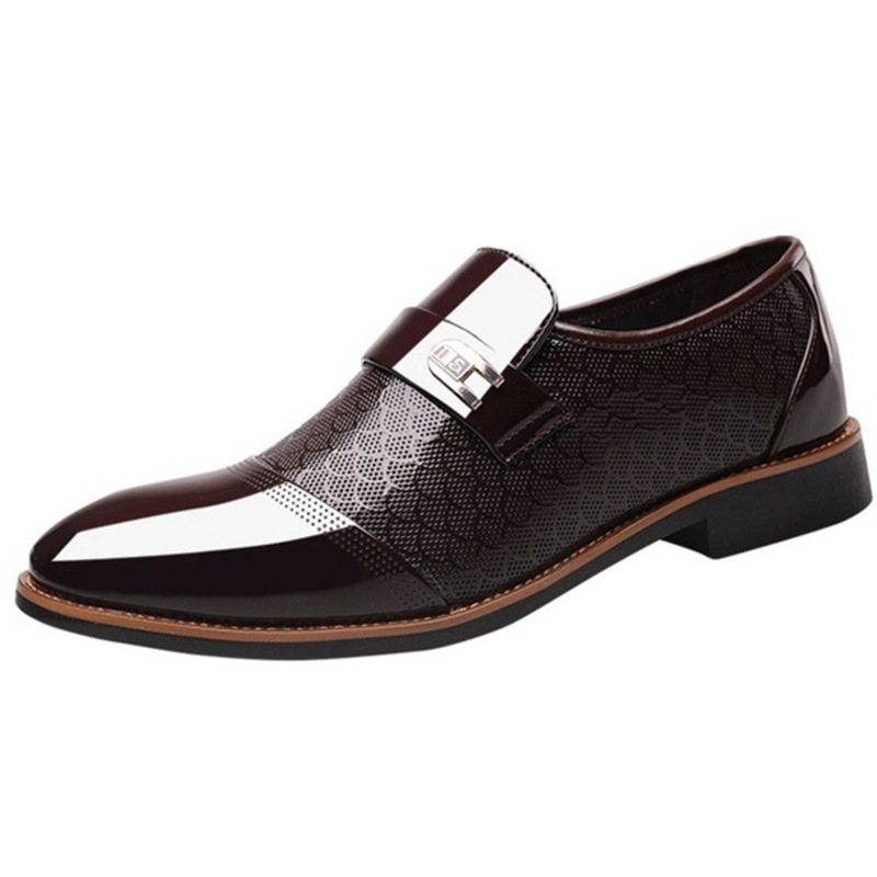 Embossed men's leather shoe covers, versatile men's casual single shoes - Bild 3