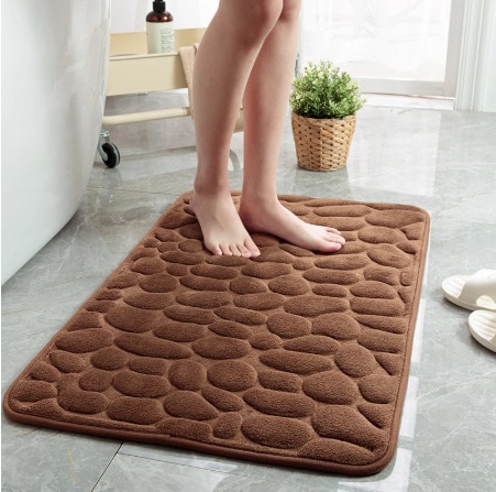 Cobblestone Embossed Bathroom Bath Mat Non-slip Carpets In Wash Basin Bathtub Side Floor Rug Shower Room Doormat Memory Foam Pad - Bild 10