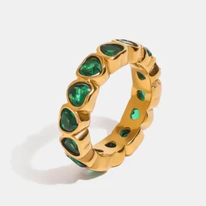 18K Gold-Plated Inlaid Zircon Ring