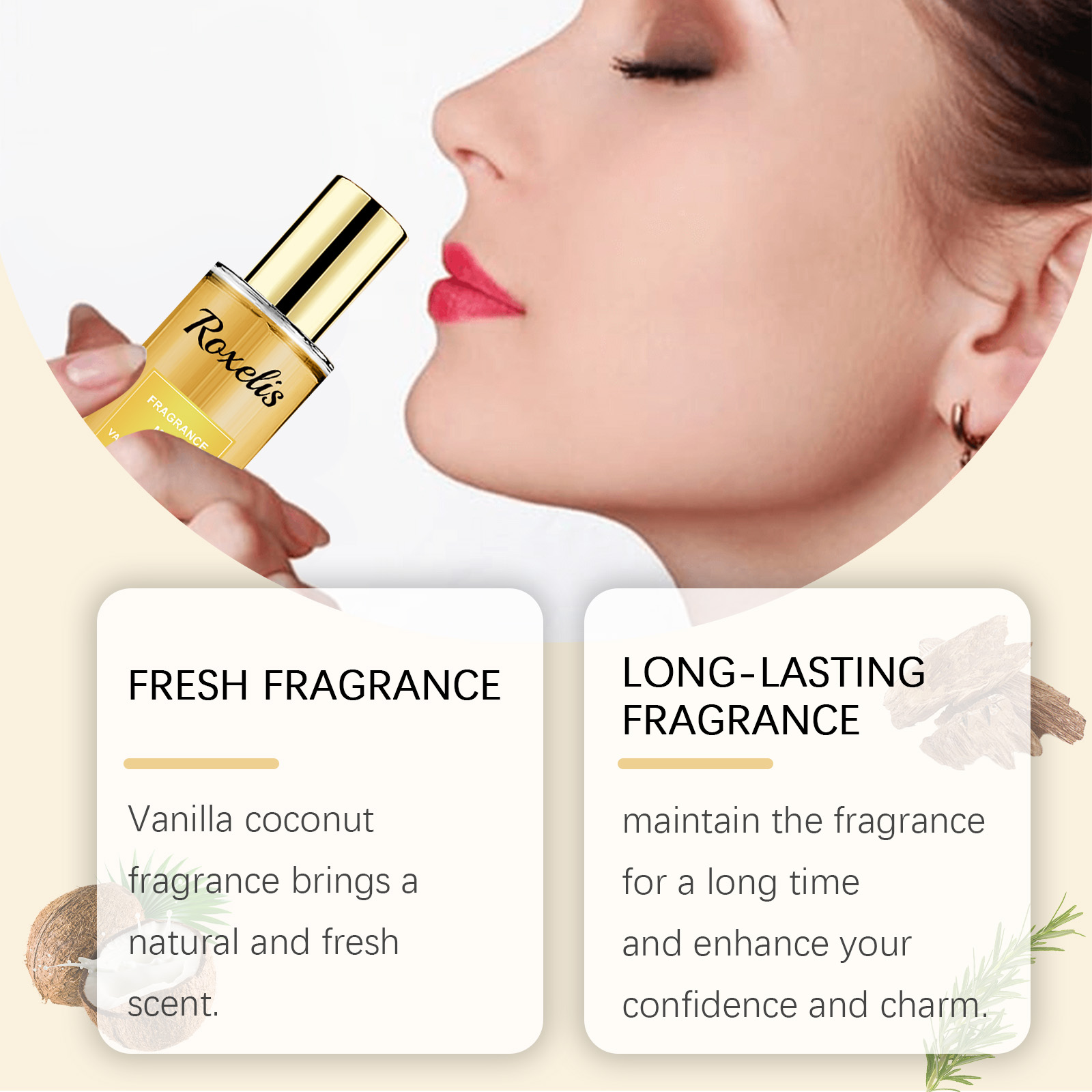 Roxelis Vanilla Coconut Fragrance Spray Long Lasting Fragrance Refreshing Body Spray Floral Fruit Fragrance Refreshing Body Fragrance - Bild 4