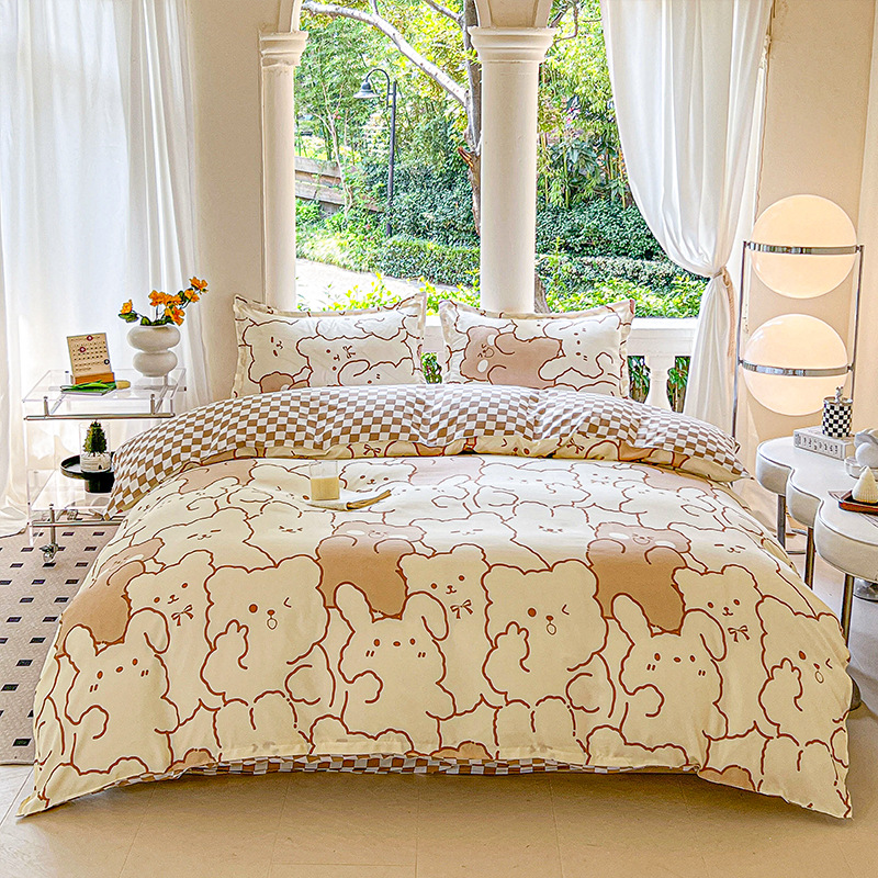 Cartoon Four-Piece Set Fresh Autumn and Winter Single Student Dormitory Bedding Sheet Three-Piece Set Single Quilt Cover - Bild 12