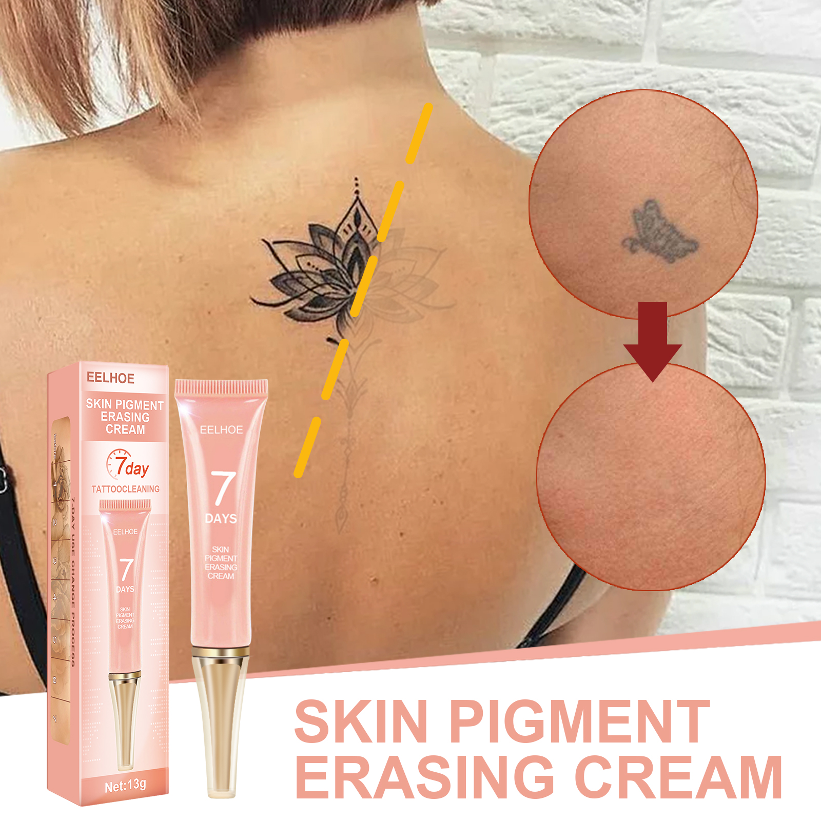 EELHOE Print Remover, Plant Essence Tattoo Fade Fading Clean And Lighten Eyeliner Cleaning Cream - Bild 2