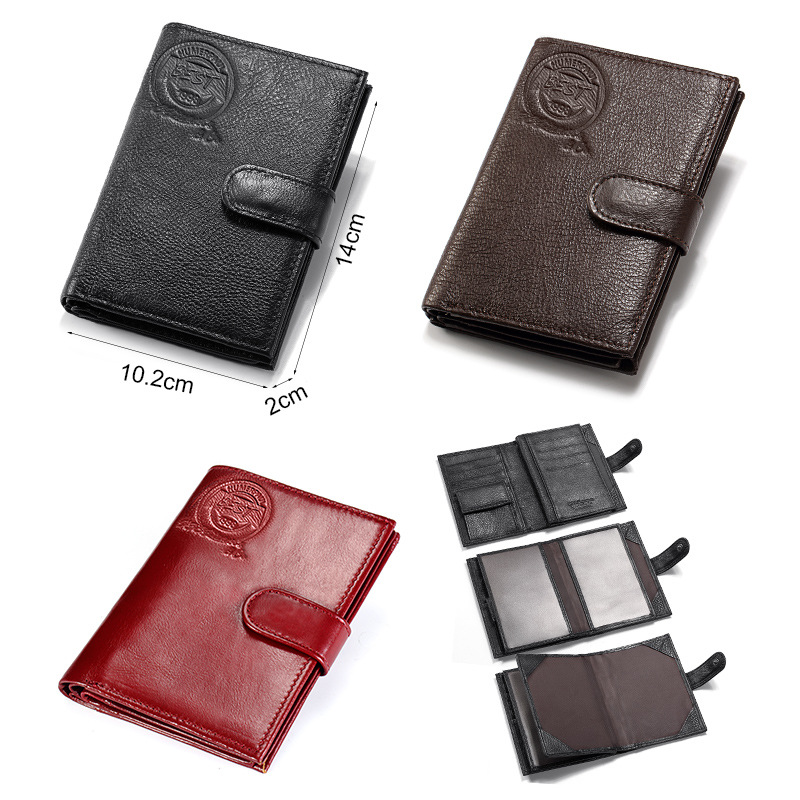 Genuine Leather Men's Wallet First Layer Leather Business Casual Wallet Large Capacity Multifunctional Passport Book - Bild 4