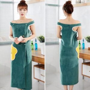 Variety Bath Towel Coral Fleece Wearable Absorbent Bath Towel Bath Skirt Double Hole Skirt