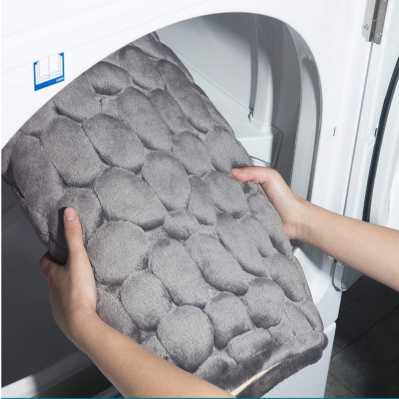 Cobblestone Embossed Bathroom Bath Mat Non-slip Carpets In Wash Basin Bathtub Side Floor Rug Shower Room Doormat Memory Foam Pad - Bild 4