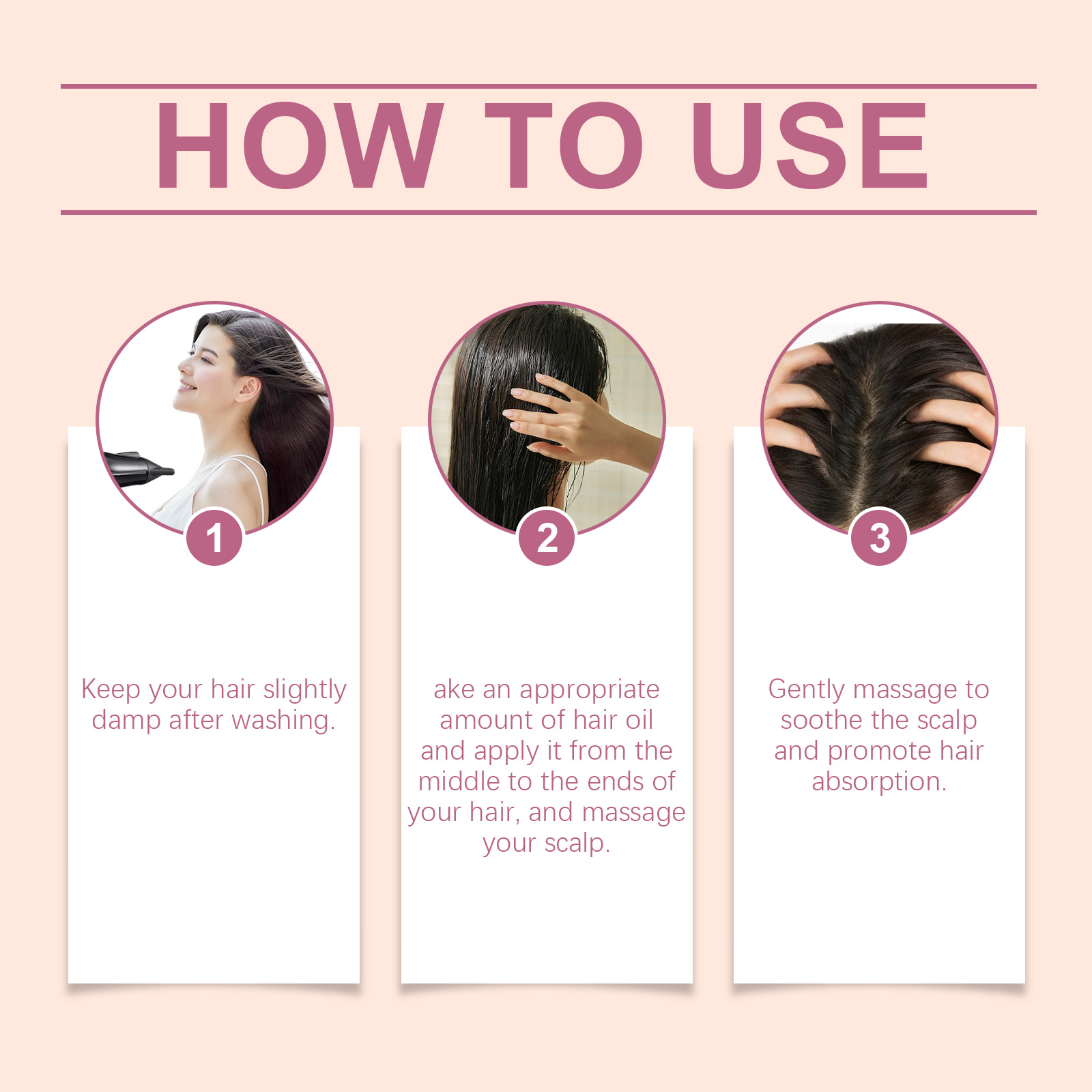 Hoegoa Hair Care Essential Oil, Nourishes Smooth Hair, Natural Shine, Fluff And Improves Frizzy Hair - Bild 6