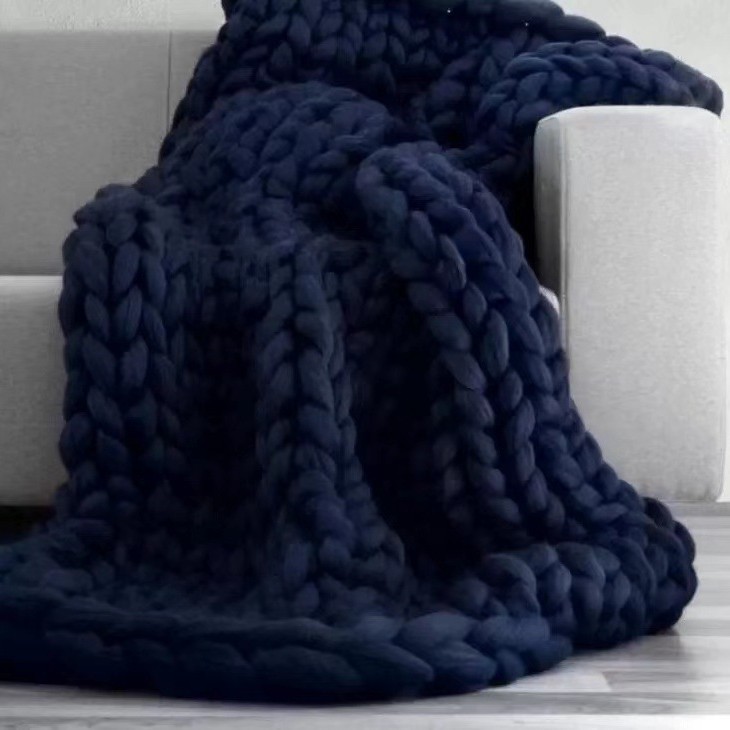 Nordic Chunky Knit Blanket Handmade Crochet Throw Knitted Blanket Sofa Blanket Oversized Woolen Blanket - Bild 19