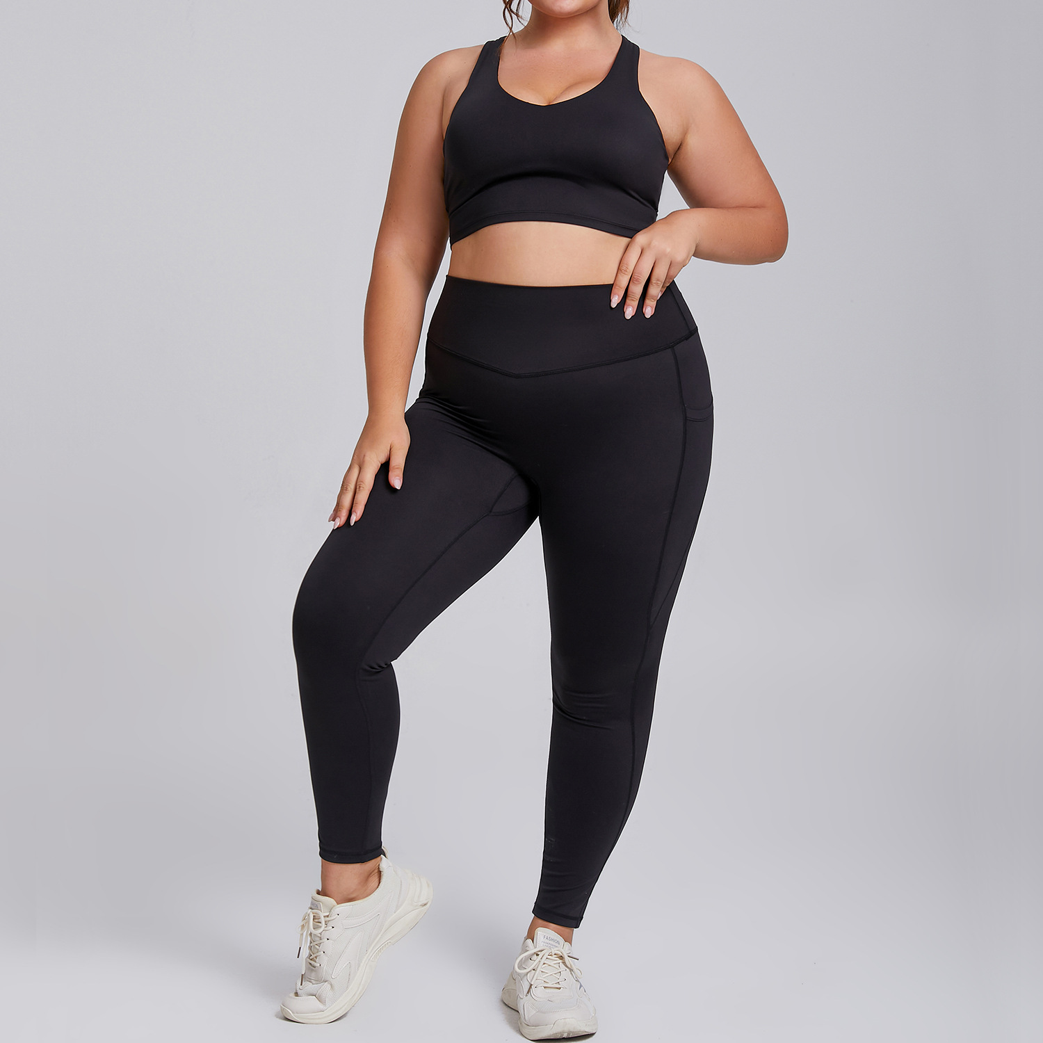 Yoga suit set women's high-end tight fitting sportswear two-piece set - Bild 5