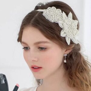 Sweet princess bridal headgear handmade crystal inlaid rhinestone flower cloth headband hair ornament