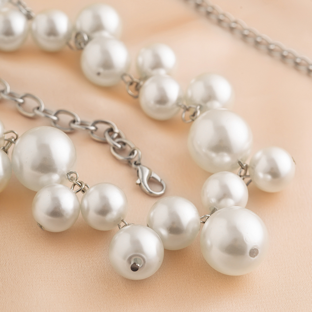 Fashion design imitation pearl tassel waist chain female creative round bead splicing body chain - Bild 4