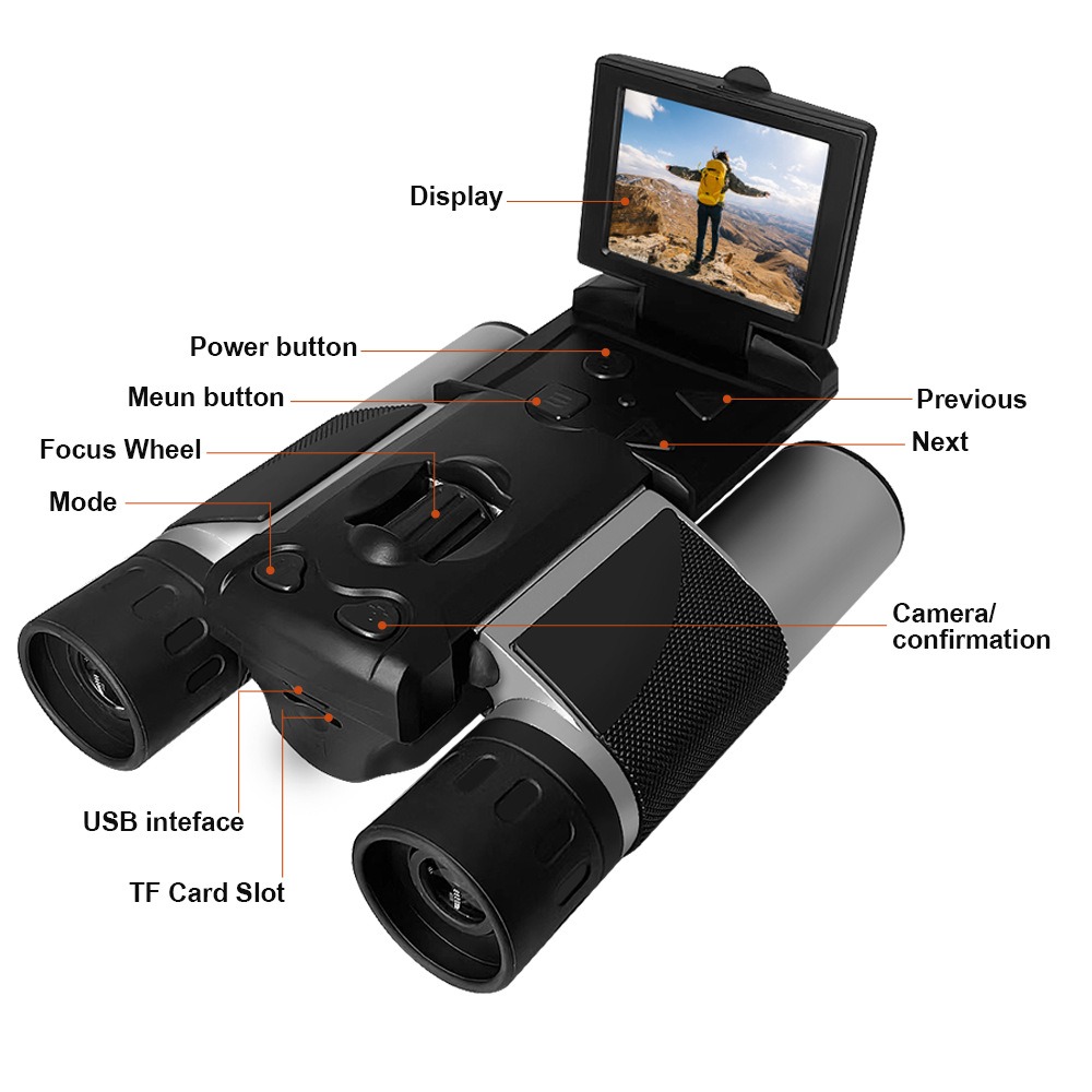 HD video camera starlight night vision bird watching telescope outdoor with screen binoculars digital telescope - Bild 2