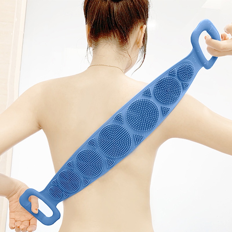 Hot Body Wash Silicone Body Scrubber Belt Double Side Shower Exfoliating Belt Removes Bath Towel - Bild 5