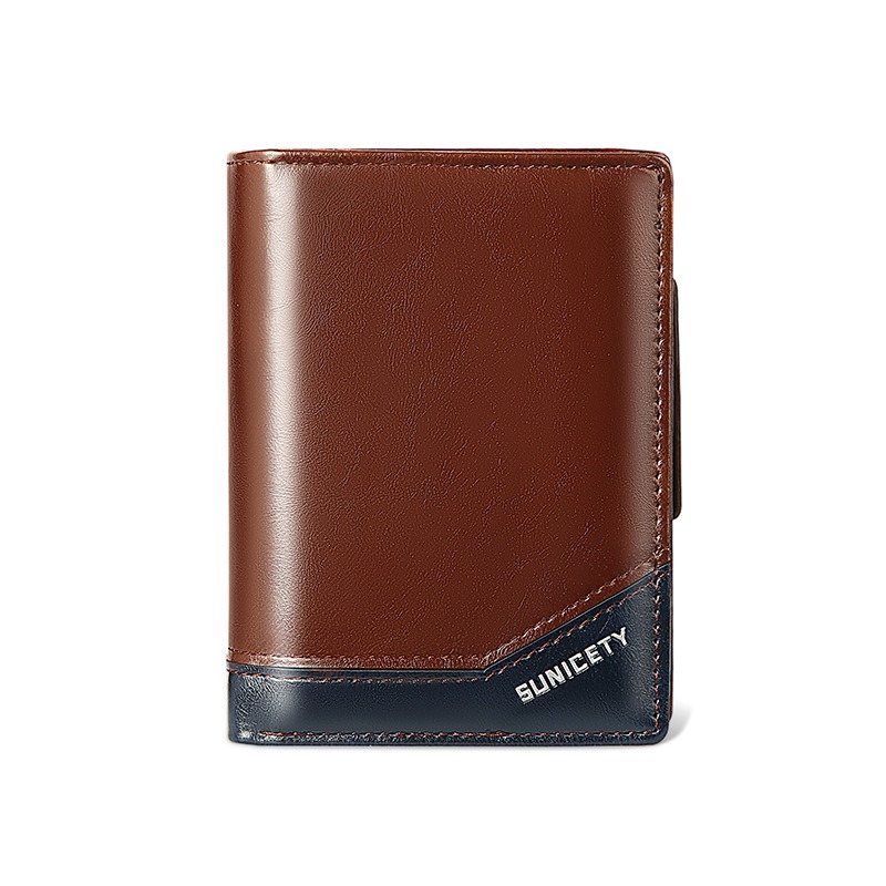 New PU Leather Multi-Function Zipper Short Men's Wallet Rfid Dollar Wallet Card Wallet - Bild 6