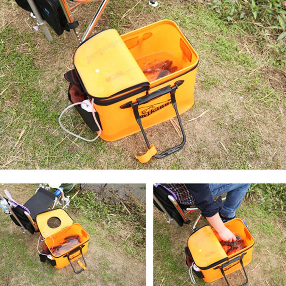 Portable EVA Fishing Bag Collapsible Fishing Bucket Live Fish Box Camping Water Container Pan Basin Tackle Storage Bag - Bild 6