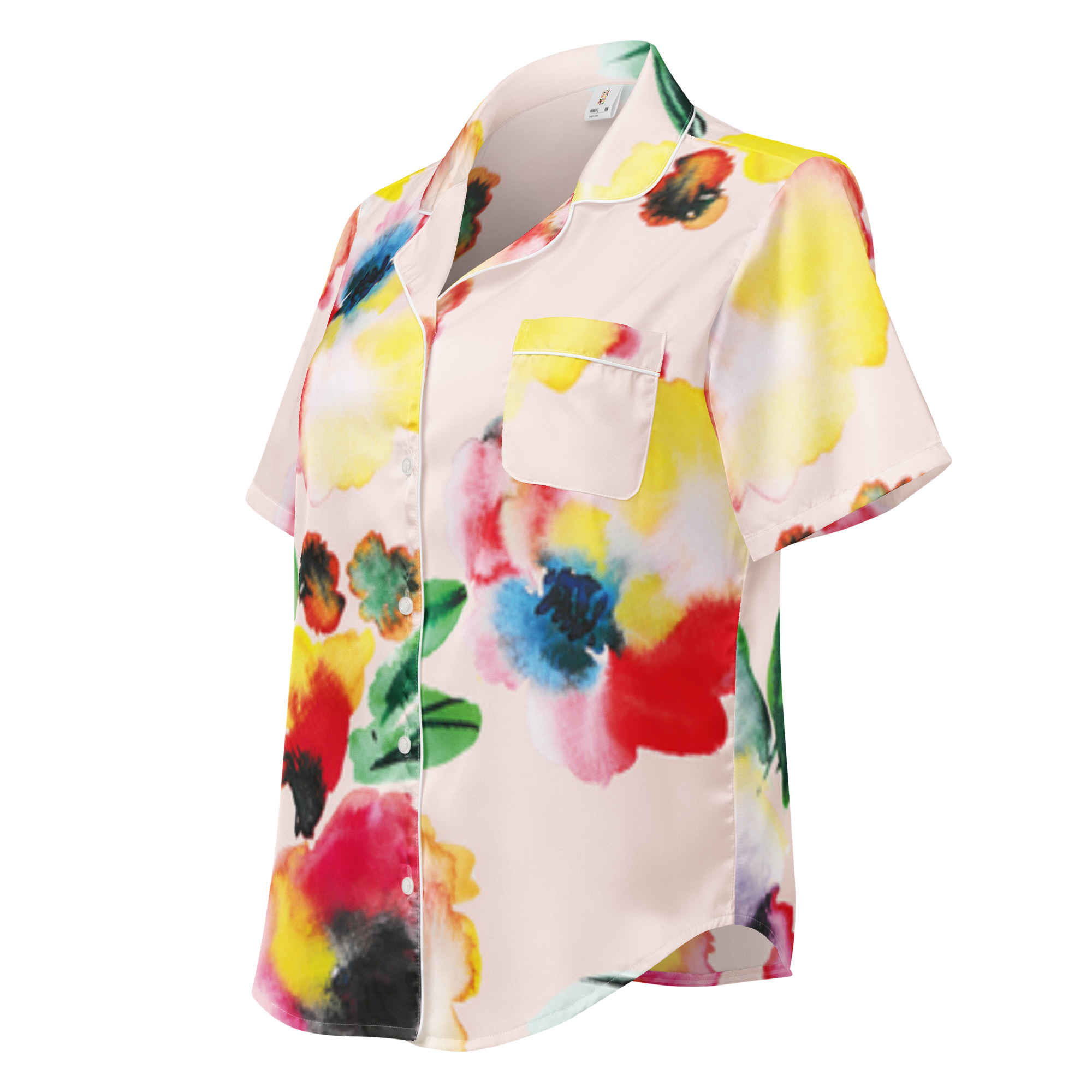 All-over print women’s short sleeve pajama top - Bild 2